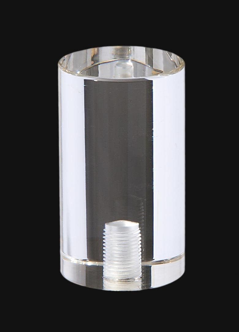 B&P Lamp® Small Clear Acrylic Cylinder Finial, 2-1/16 Inch Height, 1 Inch Diameter