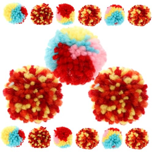 POPETPOP 20pcs Plush Cat Chewing Balls Interactive Pet for Kittens Engaging Plush Balls to Reduce Boredom Stimulate Instincts and Promote Relaxation