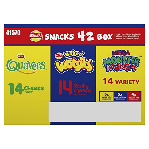 Walkers Snacks Box, 5 Varieties (Pack of 42)