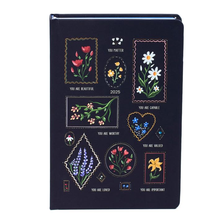 FACTOR NOTES 2025 Classic 12-Month Dated Planner: 100+ Stickers | Habit Tracker | Inspirational Quotes | Sleep & Mood Trackers | Vision Board | 3 Bookmarks | Inner Pocket (You are Worthy), Blue