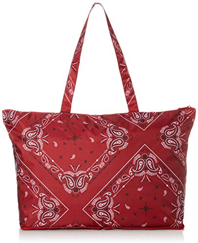 [トラベルコレクション] 折りたたみトートバッグ キャリーオン可能 TRC0401 383ペイズリーレッド