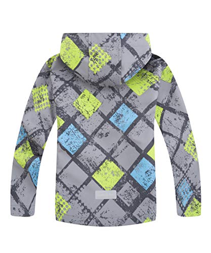 M2C Girls Boys Hooded Softshell Pattern Windproof Active Jackets with Composite Mesh2