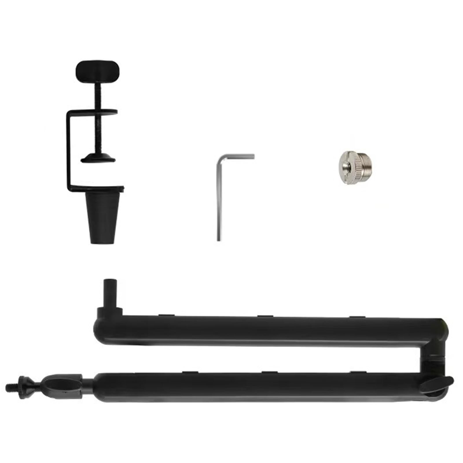 Bras de microphone réglable en métal pliable pour enregistrement en studio, diffusion en direct, chat vocal, support de micro réglable en aluminium