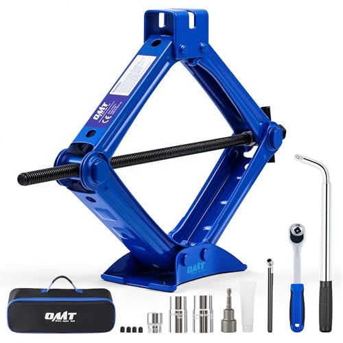 Orion Motor Tech 2 Ton Scissor Jack, 15 pc. Car Scissor Jack Kit for Sedan SUV MPV with Ratchet Wrench Drill Sockets, 4409 lb. Portable Car Jack and Stand Kit, Heavy Duty Car Jack for Tire Changing