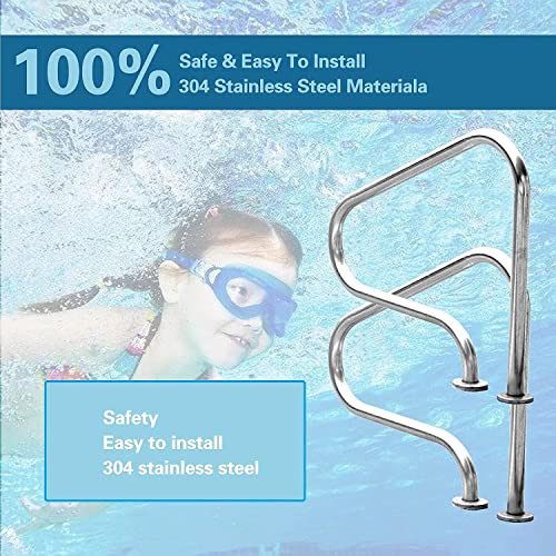 Barandilla para piscina en acero inoxidable 3 curvas miniatura 6
