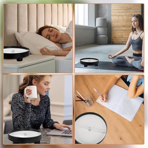 Bandeja de arena eléctrica para meditación, bandeja de raspado de arena autogiratoria, 11.8 pulgadas, decoración de oficina, jardín zen para meditación de atención plena, alivio del estrés y reducción