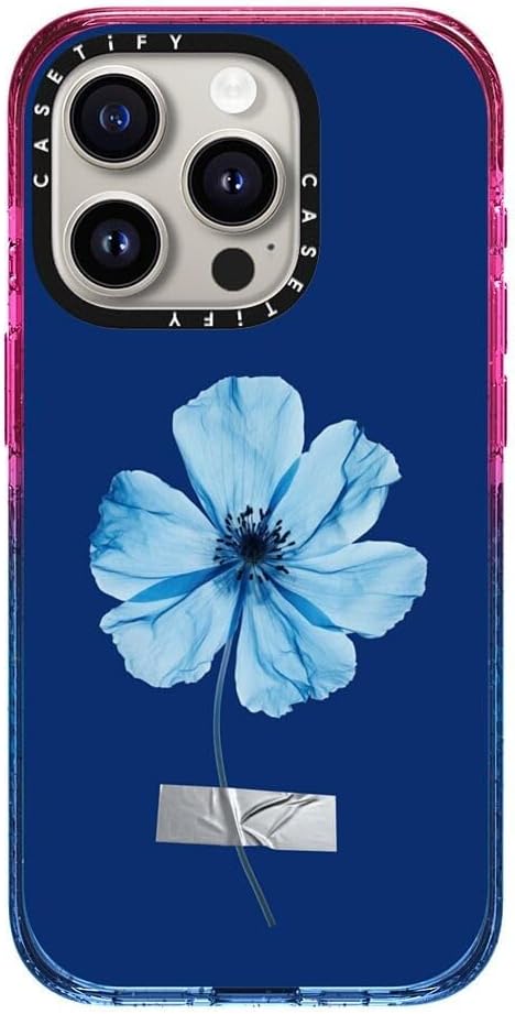CASETiFY Impact iPhone 14 Pro Max Case [4X Military Grade Drop Tested / 8.2ft Drop Protection] - Metallic Pink Ribbon - Matte Black