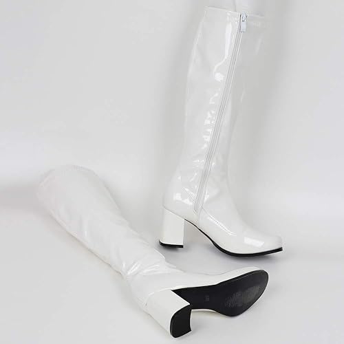 Miniatura 5 de Botas de charol para mujer, botas altas hasta la rodilla, piel sintética con zíper