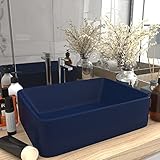 Genérico Lavabo de Lujo de cerámica Azul Oscuro Mate 41x30x12...