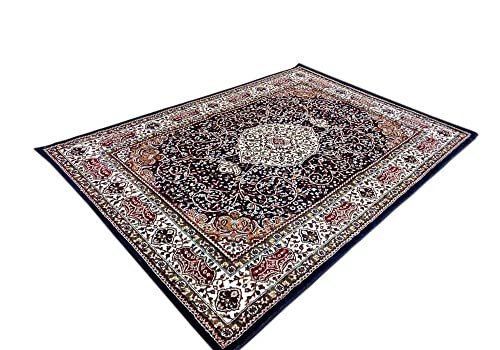 Image of Thick n Soft Acrylic Carpets for Home Living Room Bedroom with 12 MM Pile Height Thickness 2 Feet x 6 Feet Blue Colour