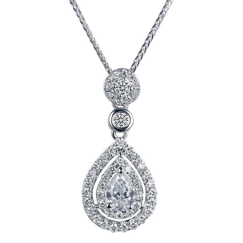 Pendentif or rose diamant mariage et colliers pour femmes bijoux de cérémonie