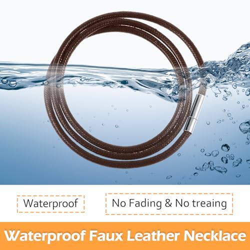 AHQiZFX 4 Stück Lederband für Kette,1.5/3mm Kunstleder Lederband mit Verschluss,Armband Lederkette Herren,Geflochten Lederkette,Lederhalsband Damen,Leder Halskette für Männer DIY Anhänger Schmuck