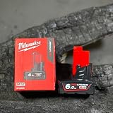 Milwaukee M12B6 - Batteria al litio ricaricabile senza fili, 12 V, 6.0 Ah, colore: Rosso