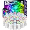 200FT Permanent Outdoor RGB LightsIP67 Waterproof Smart LED Eaves Lights with AppRemote Controlfor Christmas and All Holiday DecorDaily and Accent LightingHouse Roof and Garden Lighting