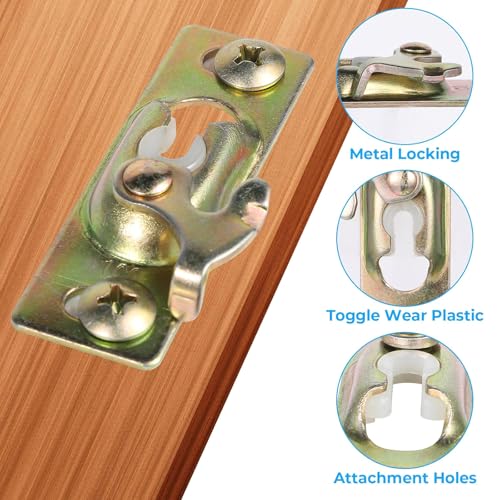 Juego de 4 placas colgantes para puerta corrediza de bolsillo, herrajes de metal fuertes para montaje en riel de puertas, instalación suave con soportes para colgar miniatura 6