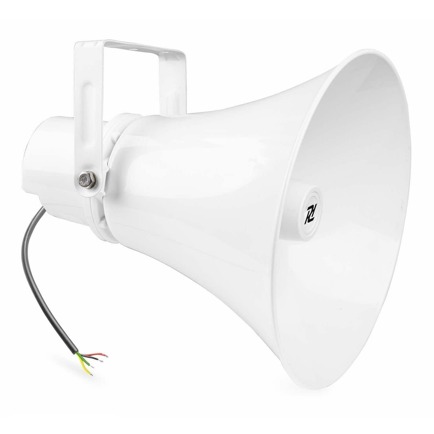 Power Dynamics HSR30 Proyector de Sonido de Largo Alcance con bocina Redonda de 7,5W, 15W, 30W RMS o 100V para megafonía de Interior o de Exterior IPX6 Resistente a la Intemperie, Color Blanco