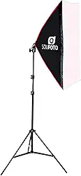 SOU FOTO Kit de Iluminação Softbox 50x70cm com Soquete E-27 Embutido para Estúdio de Video ou Fotografia Profissional | 1x Softbox 50x70cm e 1x Tripé de 2 metros | Modelo Uno