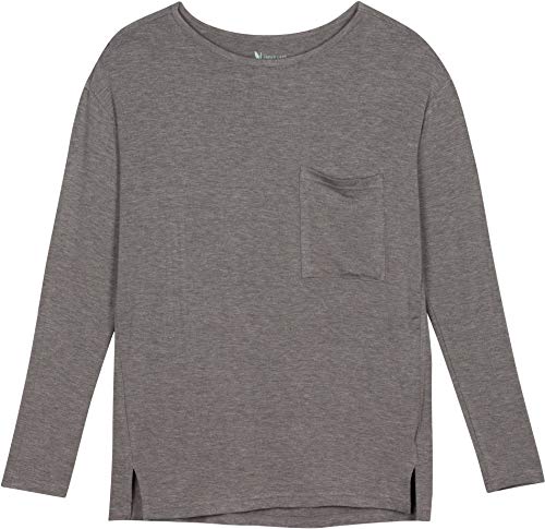 Shedo Lane Women Long Sleeve Pocket T-Shirt UPF 50 Protection Heather Gray Large