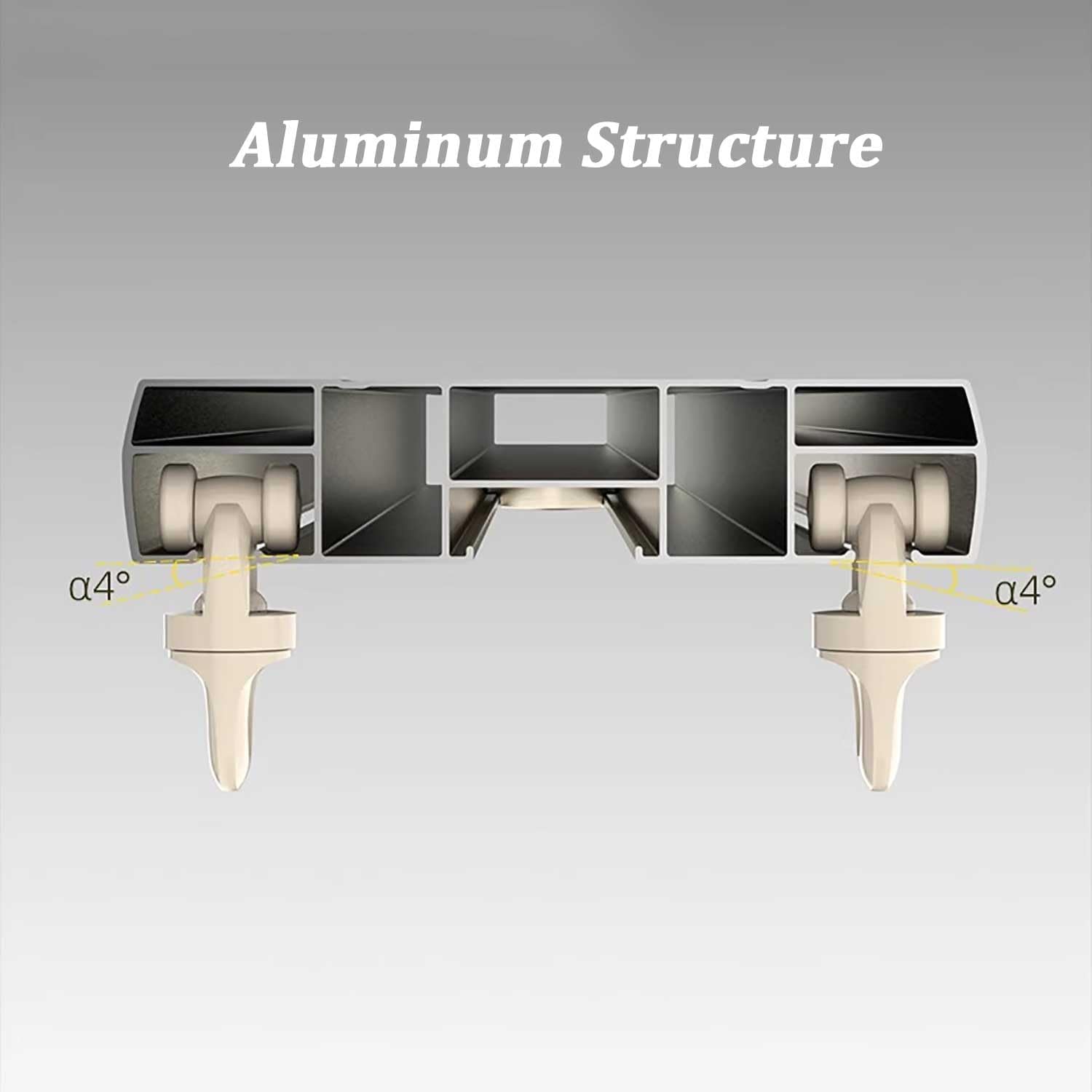 Système de rail de rideau robuste – Support de plafond en alliage d'aluminium pour salon, chambre à coucher et séparateur de douche