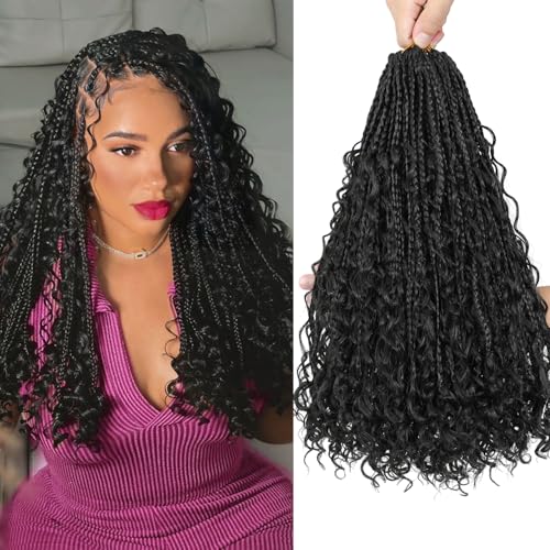 QQPIKHU Goddess Box Braids Crochet Hair Close to Human Hair