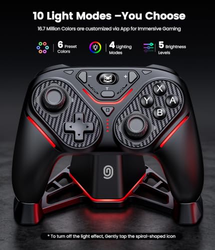 Image of Svetaecho Controller for Switch 2 / Switch /Lite /OLED w TMR Joysticks, Switch 2 Pro Controller with Charging Dock,Trigger, One-Key Wake-Up,Programmable Buttons,11 LED Modes