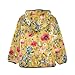 Cute Girls Boys Fleece Jacket Colorful Flowers Botanical Boys Jackets Boys' Fashion Hoodies Sweatshirts with Pockets for Toddler and Kids, 3T
