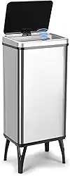 Lixeira Automática 50 Litros Inox com Sensor, Lixeira Automatica com Sensor, Lixeira 50 Litros, Lixeira Retangular com Sensor de Abertura, Lixeira Retangular, Lixeira Inox 50L, 25 x 35 x 82 CM