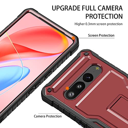 Image of for Google Pixel 7 Pro Case,Military Grade Protection Shockproof Case Built-in Kickstand Compatible with Google 7 Pro Phone 6.7 Inch (Red)