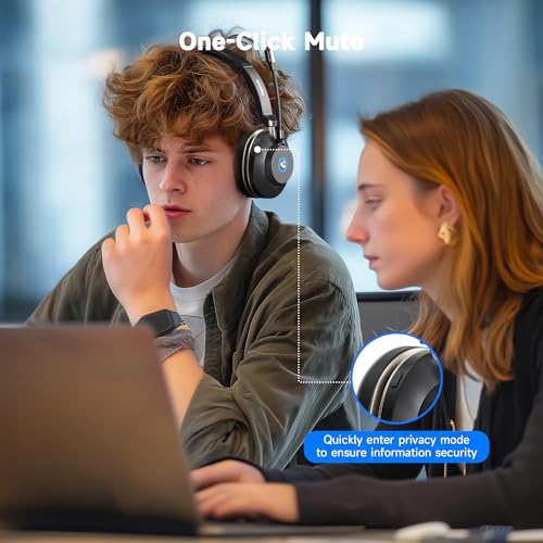 Wireless Headset with Microphone for Work, Bluetooth 5.3 Computer Headset for Laptop - image 6