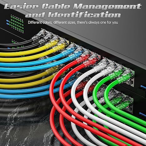 Cat6 Server Patch Cables � 0.5ft (24-Pack, Grey) | High-Speed Ethernet LAN Wires for Network Racks, Data Centers, Routers, and Switches | Durable, Low-Latency Performance 1