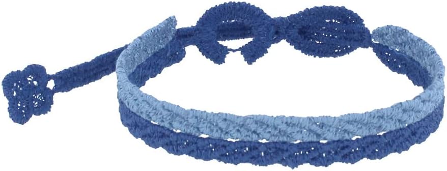 LES POULETTES BIJOUXCruciani Lace Men's Bracelet Prosperity Two-Tone Steel Blue and Navy Blue Color