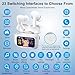 Handzee Touch Screen Bluetooth Earbuds, Multi Functions LED Full Color Touchscreen Wireless Earphones, ANC+ENC Denoise, 23 Switchable Interfaces, New HD Audio, Longer Life, White
