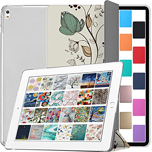 Image of DuraSafe Cases for iPad 9.7 Inch Pro 9.7 2016 [ Pro 9.7 2016 ] A1673 A1674 A1675 MLMP2HN /A MM172HN /A MLMN2HN /A MLMW2HN /A PrintediPad Cover with Translucent Frosted Hard Back - Watercolor Flowers