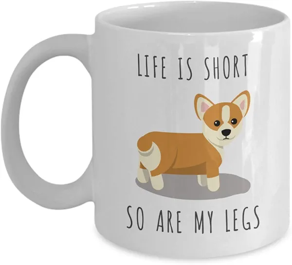 Emily Gift Life is Short Corgi Coffee Mug - Pembroke Welsh Corgi Dad & Mom Mug