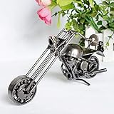 DAJIADS Statues,Table Sculpture Modern Sculpture Statue Metal Iron Gun Black Simple Motorcycle Model