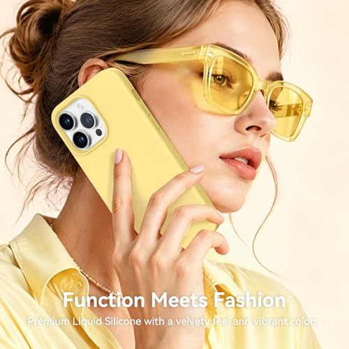 Evitez les rayures sur iPhone 14 Pro Max coque silicone jaune