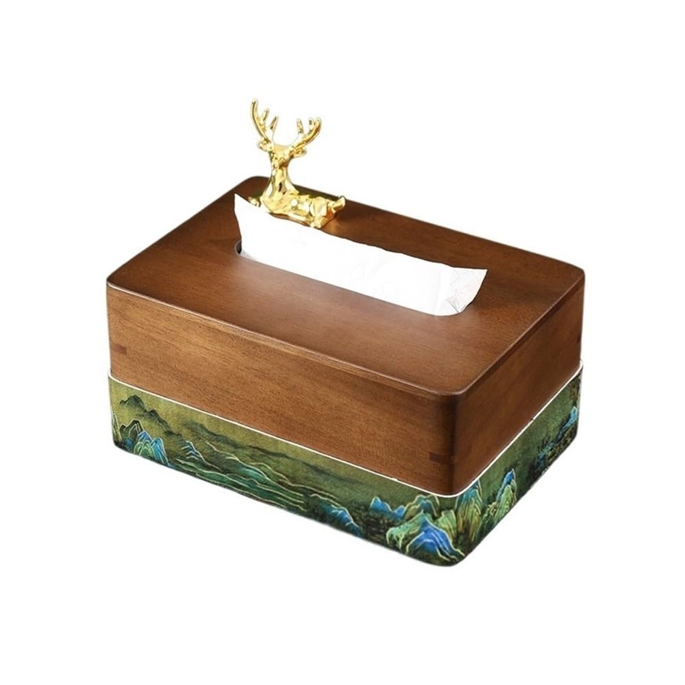 Tissue Box Holder Creative Wooden Desktop Tissue Box High-end Hotel Homestay Napkin Ornaments