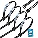 Produktbild DUNSOO 100 Stück Kabelbinder Schwarz, 300 mm x 8 mm Kabelbinder UV Beständig, Chemische Resistenz Cable Ties Starke Zip Ties mit 70 kg Zugfestigkeit