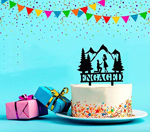 Mountain Engagement Cake Topper, Man Proposes To Woman Cake Topper, Cake Decorations For Engagement/Bridal Shower/Wedding/Proposal Party #TOP4