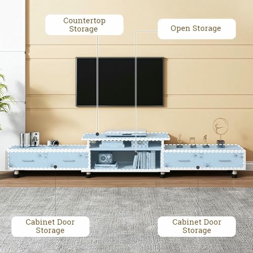 Meuble TV extensible moderne pour gagner de la place et ranger votre matériel de salon - 4