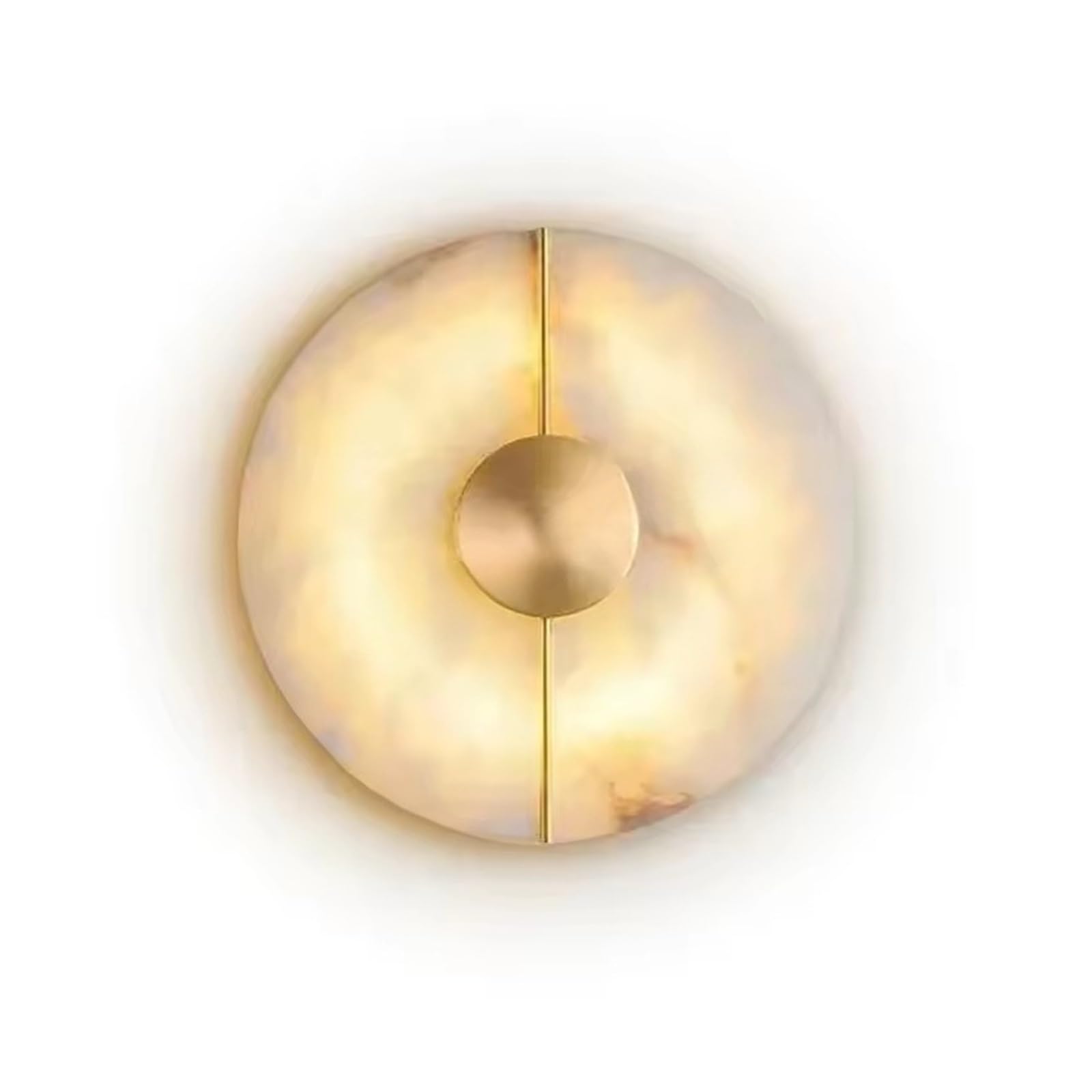 KUNYOS Modern Luxury Creative Marble Wall Light Alabaster Sconce for Bedroom Bedside Living Room Aisle Indoor Decor(Cool White(5500-7000K),Gold 20cm)