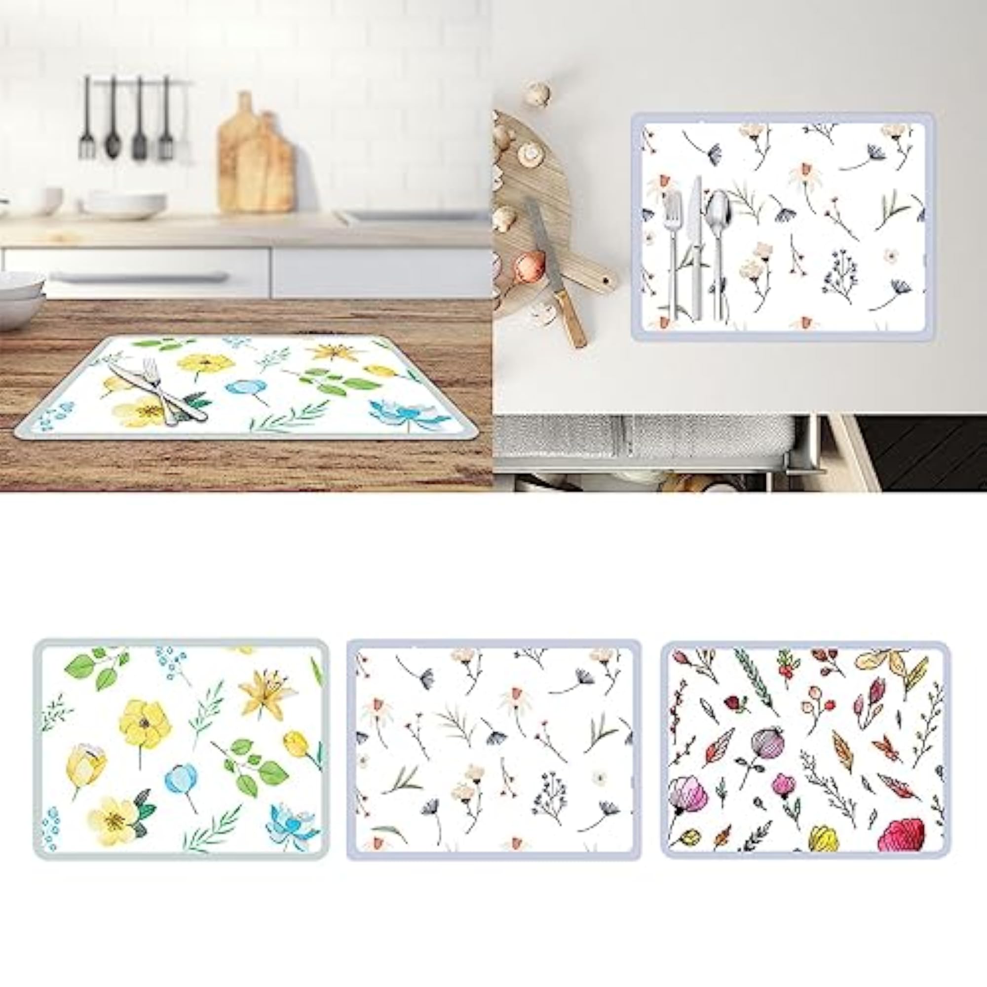 Diatom Mud Dish Drying Mat, Non-Slip Quick Drying Coaster