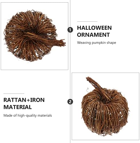 Garneck Work Desk Decor Rattan Pumpkin Decor Wedding Rattan Wreath Garland Decoration For Diy Hanging Craft Or Wedding Decor Bedroom Fall Halloween Thanksgiving Wedding Table Decor