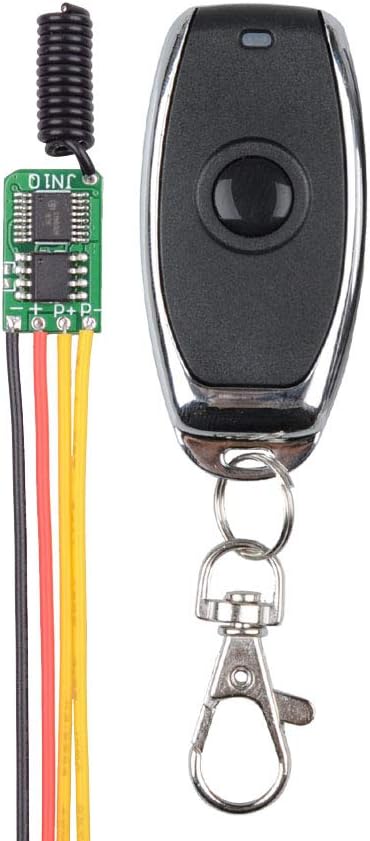 Wireless RF Remote Control Switch, 12V 433MHZ Wireless Switch RF Transmitter with Receiver Mini and Power Saving Momentary Switch Energy-Saving Micro Remote Control System DC 3.3V 5V 6V 12V