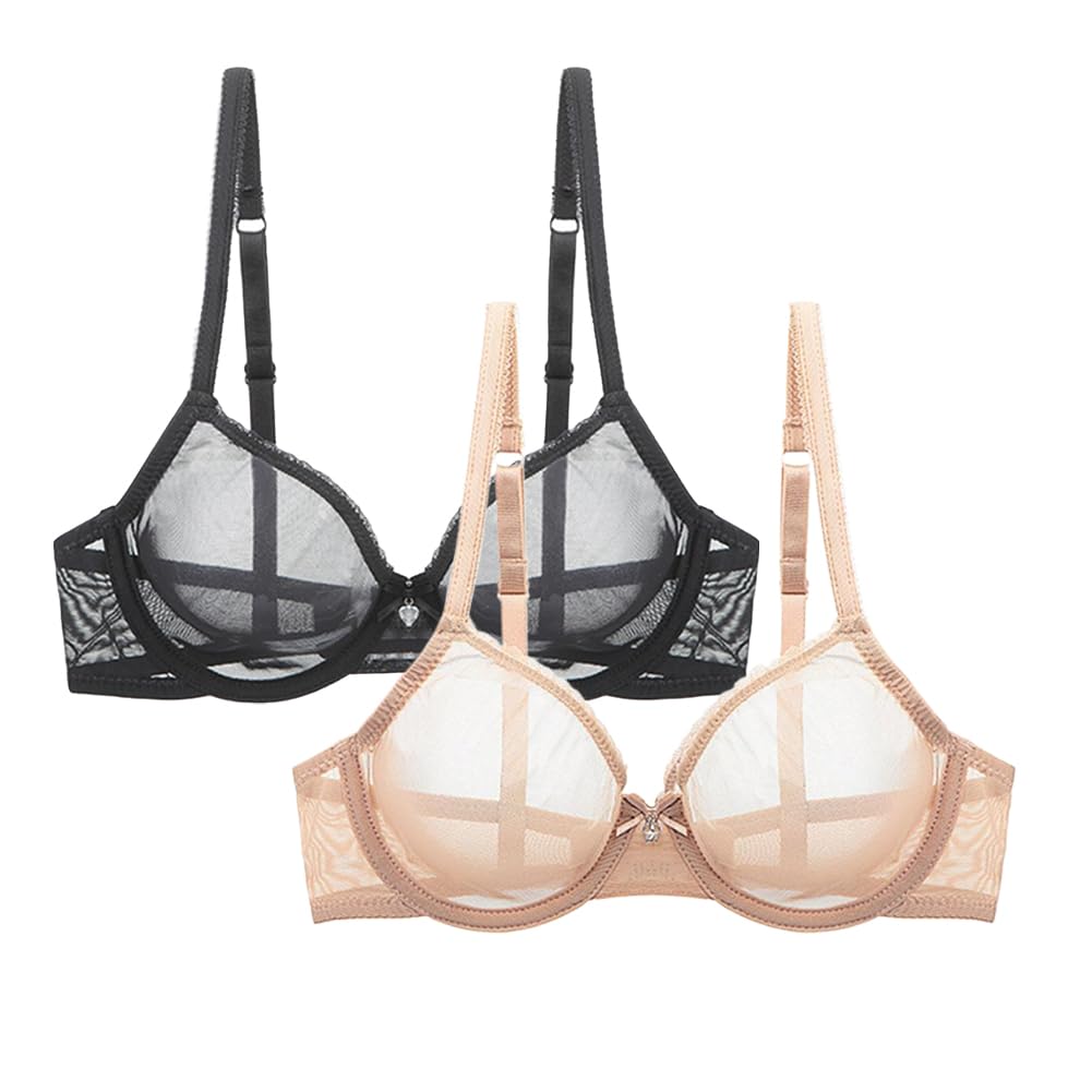 Sexy Women Bra Underwire See-Through Unlined Mesh Ultra-Thin Bras-image-31