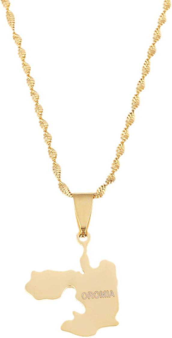 Ethiopia Oromia Map Pendant and Necklaces for Women Oromo Jewelry