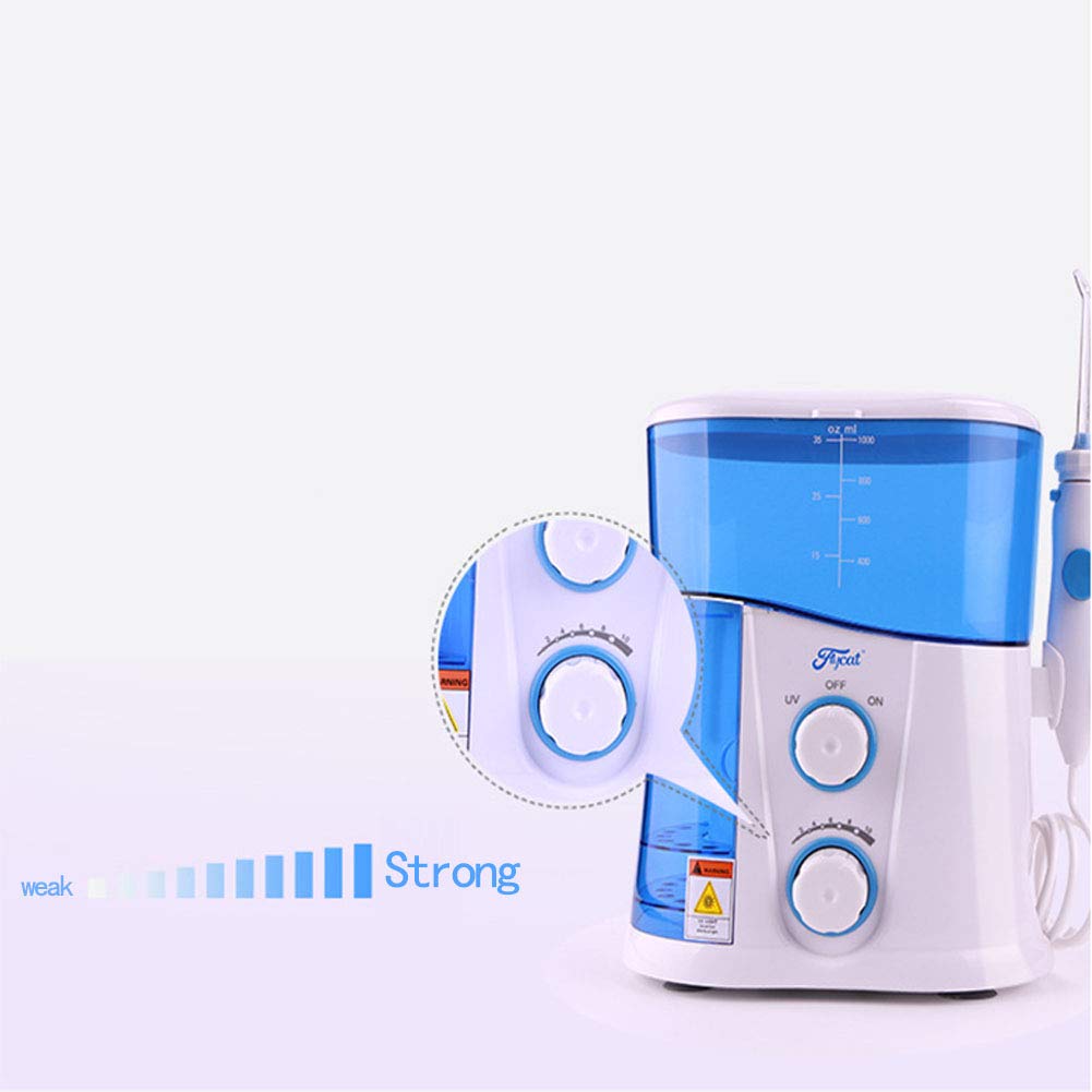 Dispositivo Elettrico Per La Pulizia Dei Denti Rossi Domestici 1000 Ml Di Grande Serbatoio D'acqua Funzione Di Disinfezione UV Impulso Ad Alta Pressione IPX7 Colore Blu E Bianco Impermeabile (bianca)