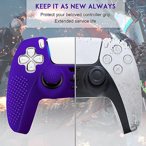 Sikemay [2 Pack] Ps5 Controller Skin, Anti-Slip Thicken Silicone Protective Cover Case Perfectly Compatible With Playstation 5 Dualsense Controller Grip With 8 X Thumb Grip Caps #TOP3