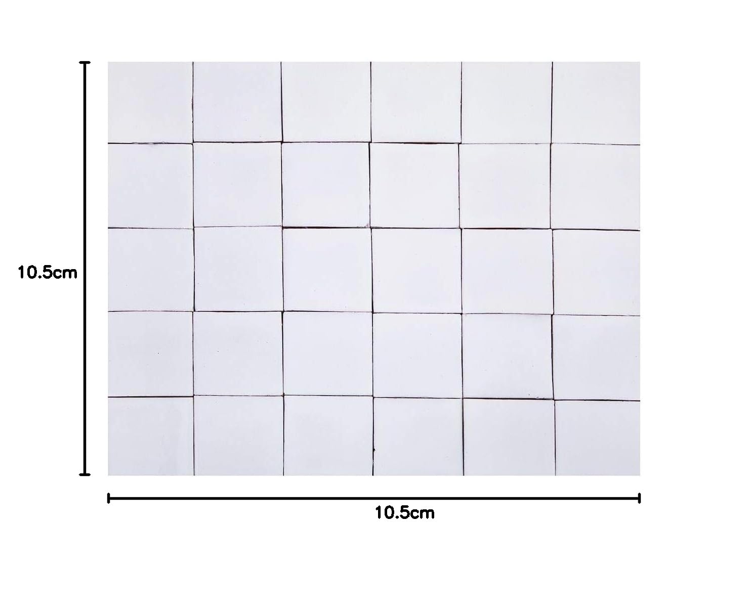 Cerames Azulejos blancos mexicanos monocolor Blanco Puro - azulejos de mosaico, azulejos ceramica monocromáticos para cocina, baño, ducha | Un paquete de 90 baldosas blancos ceramica 10,5x10,5 cm