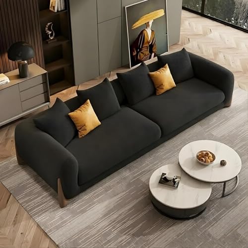 Image of Classic 3+1= 4 Seater with Footrest Seater Sofa Set Luxury Chesterfield Modern Fahionalable Sleeper Sofa for Living Room, Dining Room, (3+1+Ottoman Black Sofa Set Boucle Fabric)
